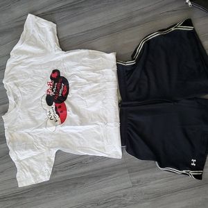 Under Armour Short & Shirt Minnie Mouse Size Small